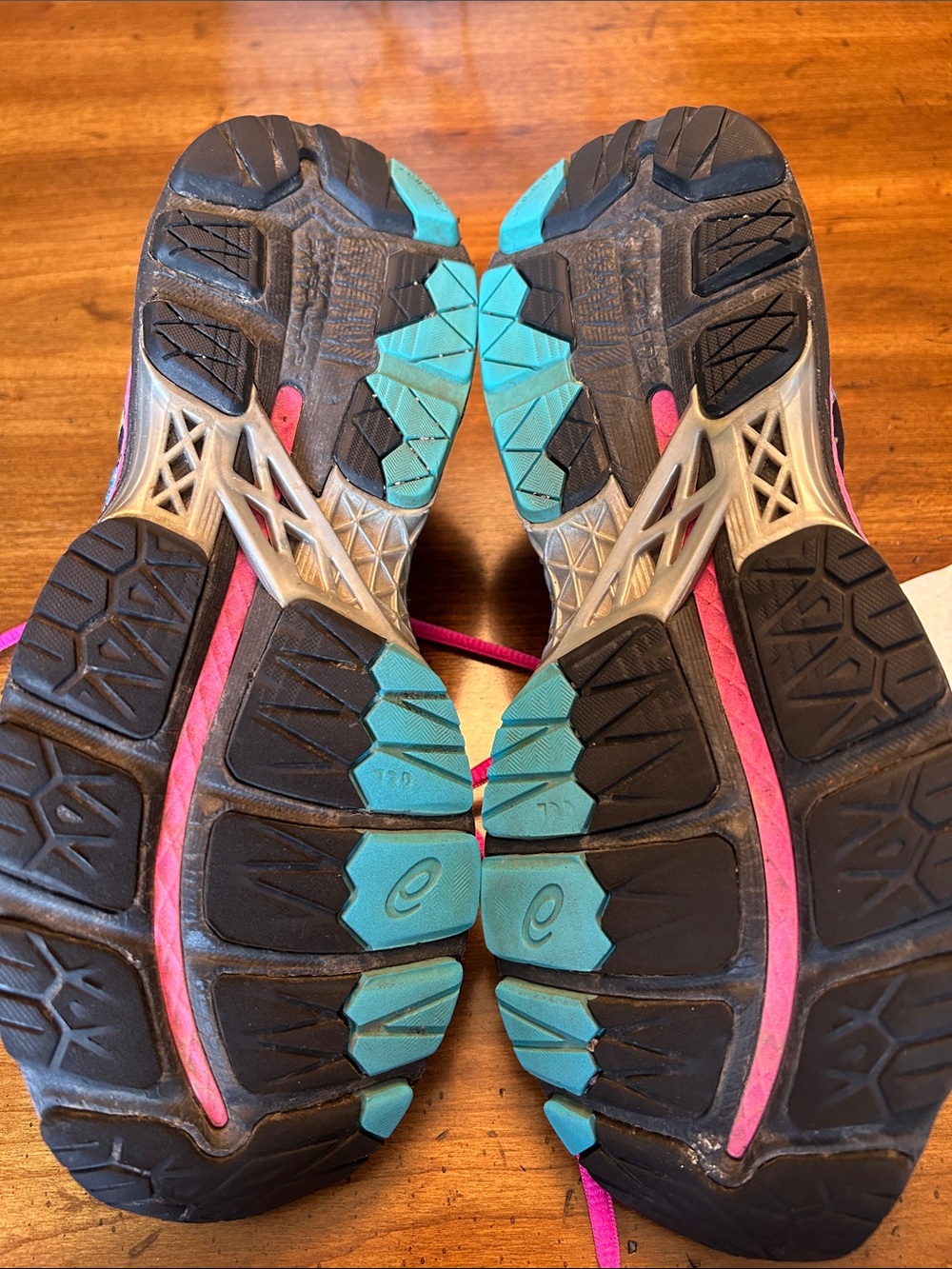 ASICS Black Athletic Shoes with Pink Laces and Multicolor Floral Print - Picture 4 of 4